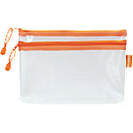 Kolma Reißverschlusstasche 08.197.12 Reißverschluss EVA (Ethylen-Vinylacetat) 25 (B)3 (T)16 (H) cm Transparent, Orange 5 Stück von Kolma
