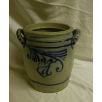 Vintage Großmutters Steinguttopf Blau/Grau von KolonialwarenShop