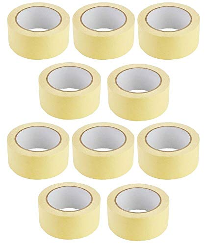 5-Pack (250 meter), 10-Pack (500 meter), Malerkrepp 30 mm x 50 m Abklebeband Kreppband Abdeckband Klebeband (10-Pack) von Kolor-Knajp