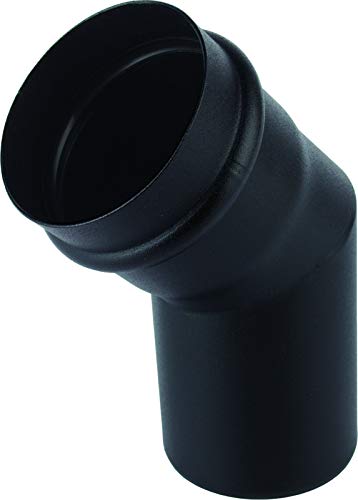 Kolor-Knajp Pelletrohr DN 80 mm Rauchrohr Pellet Ofenrohr T-Stück Bogen Rosette Wandfutter Kamine Zubehör Rohr Bogen T-Stück Kaminhaube Rosette (Bogen 45°) von Kolor-Knajp