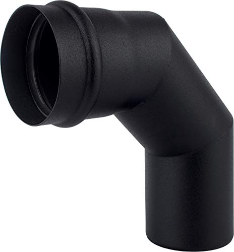 Kolor-Knajp Pelletrohr DN 80 mm Rauchrohr Pellet Ofenrohr T-Stück Bogen Rosette Wandfutter Kamine Zubehör Rohr Bogen T-Stück Kaminhaube Rosette (Bogen 90°) von Kolor-Knajp
