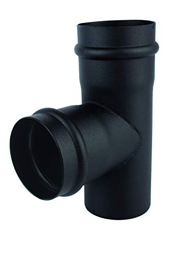 Kolor-Knajp Pelletrohr DN 80 mm Rauchrohr Pellet Ofenrohr T-Stück Bogen Rosette Wandfutter Kamine Zubehör Rohr Bogen T-Stück Kaminhaube Rosette (T-Stück) von Kolor-Knajp