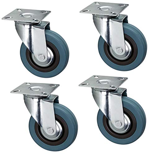 SET 4 Stück Transportrollen Laufrollen Möbelrollen 50 mm 75 mm 100 mm (100 mm, 4x ohne Bremse) von Kolor-Knajp