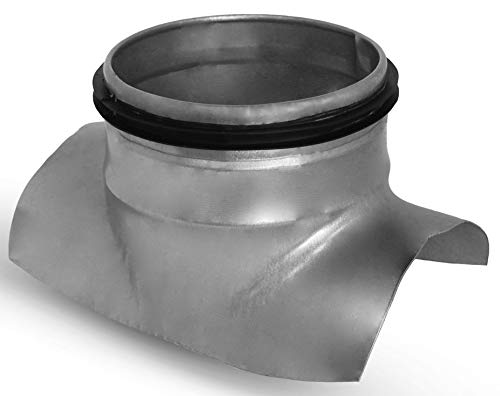 Wickelfalzrohr Bogen Lüftungsgitter Wetterschutzgitter Enddeckel Verbinder (Ø 100 mm auf 100 mm, Sattelstutzen) von Kolor-Knajp