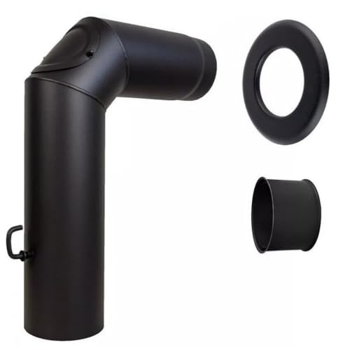 DN 150 mm Rauchrohr 2 mm Kaminrohr Abgasrohr Ofenrohr Bogen Rosette Wandfutter (Hauptrohr-Set gezogen) von Kolor