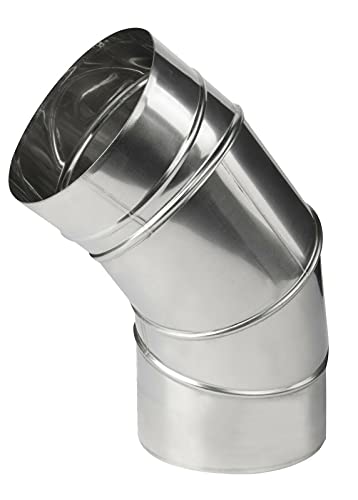 Kolor Edelstahl Rauchrohr Kaminaufsatz Ofenknie Ofenrohr Abgasrohre Rosette Regenhut Rohr Bogen T-Stück Kaminhaube Grundplatte (DN 100 mm, Bogen 0-90° Verstellbar) von Kolor