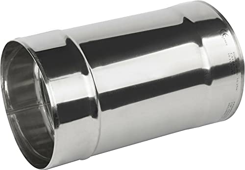 Kolor Edelstahl Rauchrohr Kaminaufsatz Ofenknie Ofenrohr Abgasrohre Rosette Regenhut Rohr Bogen T-Stück Kaminhaube Grundplatte (DN 100 mm, Rohr 250 mm) von Kolor