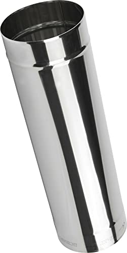 Kolor Edelstahl Rauchrohr Kaminaufsatz Ofenknie Ofenrohr Abgasrohre Rosette Regenhut Rohr Bogen T-Stück Kaminhaube Grundplatte (DN 100 mm, Rohr 500 mm) von Kolor