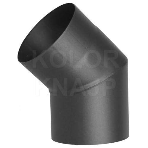 Kolor Rauchrohr Ofenknie Ofenrohr Bogen Rosette Abgasrohre Kaminofenrohr mit Farbe beschichtet 100-150 mm Bogen 45 Bogen 90 Rosette Rohr 250 Rohr 500 Rohr 1000 mm (Bogen 45°, Ø 150 mm) von Kolor