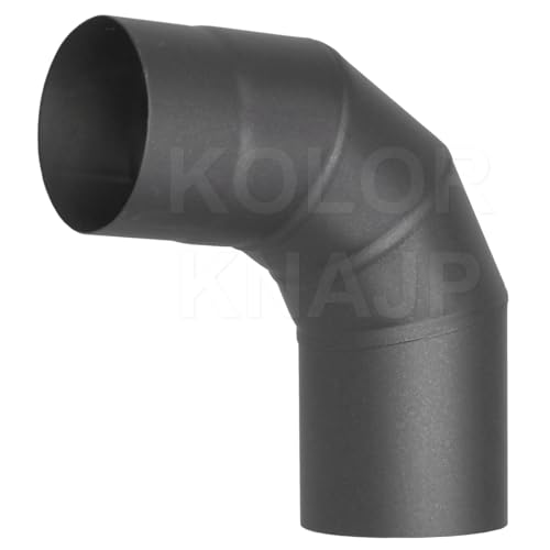 Kolor Rauchrohr Ofenknie Ofenrohr Bogen Rosette Abgasrohre Kaminofenrohr mit Farbe beschichtet 100-150 mm Bogen 45 Bogen 90 Rosette Rohr 250 Rohr 500 Rohr 1000 mm (Bogen 90°, Ø 120 mm) von Kolor