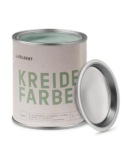 Kolorat Kreidefarbe für Möbel Mintgrün – 750 ml Holzfarbe – Wiesenminze Nr. 117, matter Lack für Möbel innen – Hochdeckend & umweltfreundlich – DIN EN 71-3 geprüft – Made in Germany Kolorat Kreidefarbe für Möbel Mintgrün – 750 ml Holzfarbe – Wiesenminze Nr. 117, matter Lack für Möbel innen – Hochdeckend & umweltfreundlich – DIN EN 71-3 geprüft – Made in Germany von Kolorat