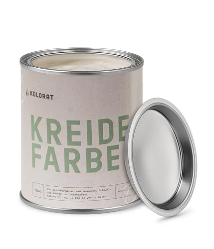 Kolorat Kreidefarbe für Möbel weiß – 750 ml Holzfarbe – Flüsterton Nr. 101, matter Lack für Möbel innen – Hochdeckend & umweltfreundlich – DIN EN 71-3 geprüft – Made in Germany Kolorat Kreidefarbe für Möbel weiß – 750 ml Holzfarbe – Flüsterton Nr. 101, matter Lack für Möbel innen – Hochdeckend & umweltfreundlich – DIN EN 71-3 geprüft – Made in Germany von Kolorat