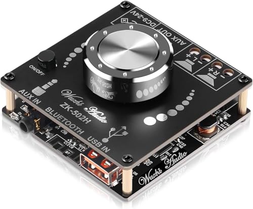 Bluetooth Verstärker Mini Verstärker Platine - 2.0 2X50W 5V-24V Audio Verstärker Modul mit App-Steuerung Power Amplifier für Home Theater Lautsprecher (101) von Kolrid