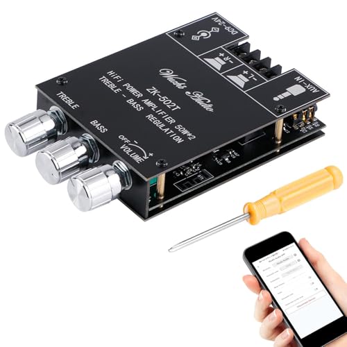 Bluetooth Verstärker Modul Hifi Stereo - 2.0 Audio Amplifier Board TPA3116D2 Mini Digital Endstufe Verstärker Platine Bass und Treble Tuner 2X50W 12V-24V Bluetooth Verstärker Modul Hifi Stereo - 2.0 Audio Amplifier Board TPA3116D2 Mini Digital Endstufe Verstärker Platine Bass und Treble Tuner 2X50W 12V-24V von Kolrid