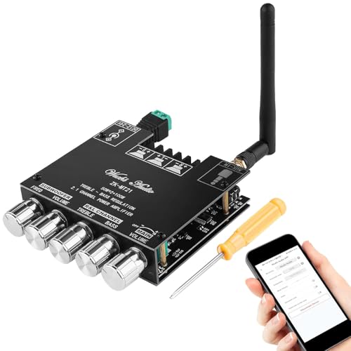Bluetooth Verstärker Modul Hifi Stereo - 2.1 Audio Amplifier Board Mini Digital Endstufe Platine Bass und Treble Tuner 2X50W+100W 12V-24V Bluetooth Verstärker Modul Hifi Stereo - 2.1 Audio Amplifier Board Mini Digital Endstufe Platine Bass und Treble Tuner 2X50W+100W 12V-24V von Kolrid