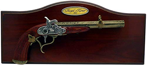 Edler Pistolenhalter mit Perkusionsschlosspistole Joseph Kirner 1103L (Nicht schussfähig) mit Namensschild von Kolser