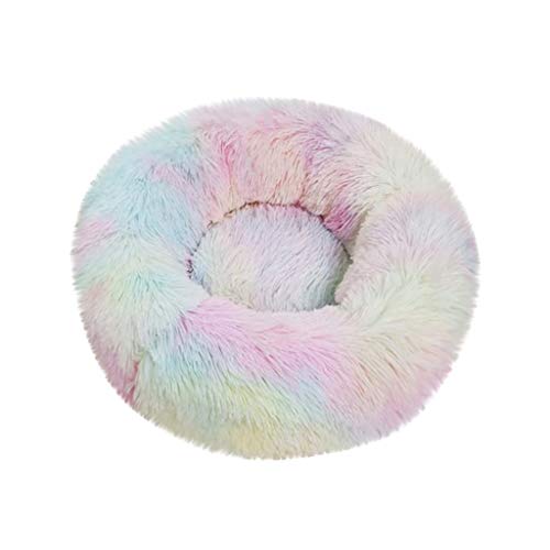 Haustierbett Kolylong® Hundebett Katzenbett Rundes Plüsch Hundesofa Katzensofa Kissen in Doughnut-Form Bunt Hundebett Antistatisch Steigung Winter Warm Hundehütten Hundedecke 40CM-70CM von Koly-Hundebett