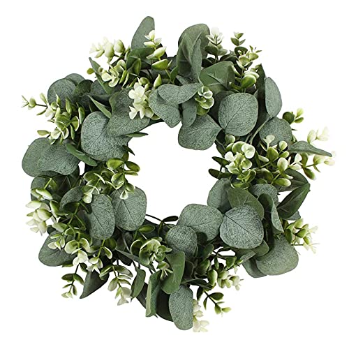 Kolylong® Türkranz Eukalyptus Künstlich Kranz Deko Wohnzimmer Kunstpflanze 11.8" Türkranz für Hochzeit Home Party Weihnachtsdekoration Frühling und Sommer All Seasons von Koly-Hundebett