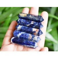 Sodalith Double Terminated Crystal Point Bleistift Bleistifte Hand Geschnitten Für Grid von KomalCrystals