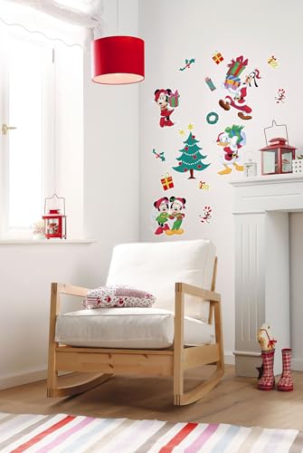 Disney Deco-Sticker von Komar - Mickey Christmas Presents - Größe: 50 x 70 cm - 17 Teile - Wandtattoo, Kinderzimmer, Dekoration von Komar