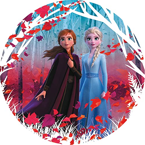 Komar Disney DOT runde und selbstklebende Vlies Fototapete Frozen 2 Winter is coming - Ø Durchmesser 125 cm - 1 Stück - Tapete, Kinderzimmer, Mädchen - DD1-006 von Komar