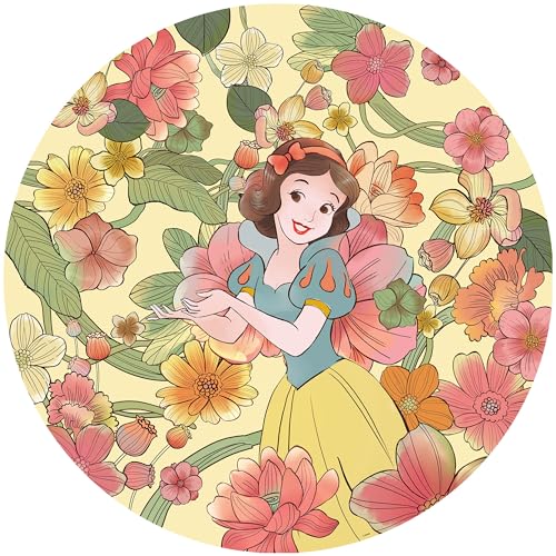 Disney Komar DOT runde und selbstklebende Vlies Fototapete Snow White Endless Summer - Ø Durchmesser 125 cm - 1 Stück - Tapete, Kinderzimmer, Mädchen - DD1-005 von Komar