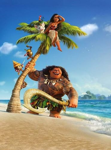 Komar Disney Vlies Fototapete - Moana and Maui - Größe: 184 x 248 cm (Breite x Höhe) - Südsee, Kindertapete, Kinderzimmer, Tapete - XXL2-801 von Komar