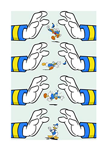 Disney Wandbild von Komar | Donald Duck Hands | Kinderzimmer, Babyzimmer, Dekoration, Kunstdruck | Größe 50x70cm (Breite x Höhe) | ohne Rahmen | WB021-50x70 von Komar