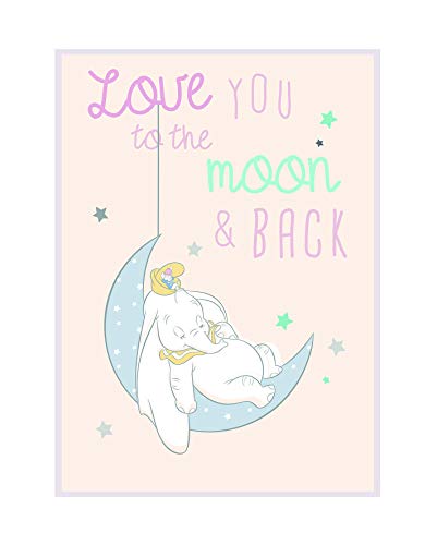 Disney Wandbild von Komar | Dumbo Moon | Kinderzimmer, Babyzimmer, Dekoration, Kunstdruck, Elefant, Poster | Größe 40x50cm (Breite x Höhe) | ohne Rahmen | WB029-40x50 von Komar
