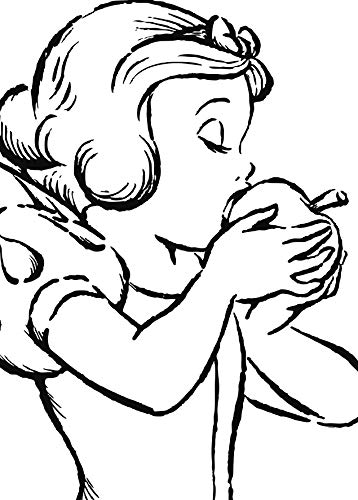 Disney Wandbild von Komar | Snow White Apple Bite | white | Kinderzimmer, Babyzimmer, Dekoration, Kunstdruck | Größe 50x70cm (Breite x Höhe) | ohne Rahmen | WB054-50x70 von Komar