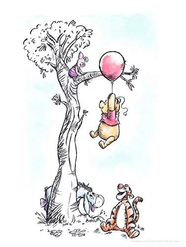 Disney Wandbild von Komar | Winnie Pooh Hang on | Kinderzimmer, Babyzimmer, Dekoration, Kunstdruck | Größe 30x40cm (Breite x Höhe) | ohne Rahmen | WB059-30x40, Bunt von Komar