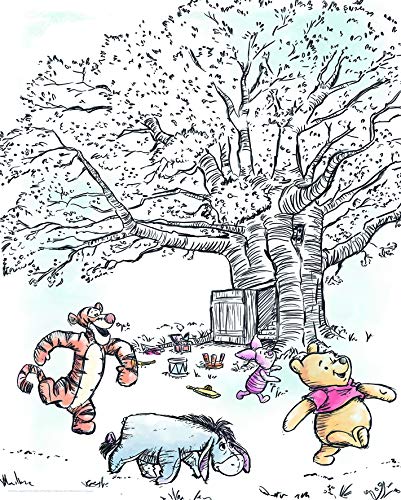 Disney Wandbild von Komar | Winnie Pooh Playground | Kinderzimmer, Babyzimmer, Dekoration, Kunstdruck | Größe 40x50cm (Breite x Höhe) | ohne Rahmen | WB063-40x50, Bunt von Komar