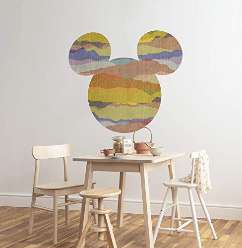 Disney selbstklebende und konturgeschnittene Vlies Fototapete von Komar - Mickey Head - Größe: 127 x 127 cm - Wandtattoo, Kinderzimmer von Komar