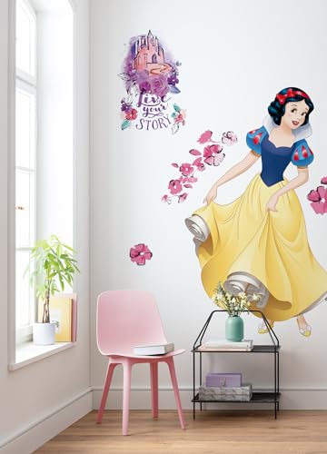 Disney selbstklebende und konturgeschnittene Vlies Fototapete von Komar - Snowwhite XXL - Größe: 127 x 200 cm - Wandtattoo, Kinderzimmer, Mädchen, Prinzessin, Lebensgross von Komar