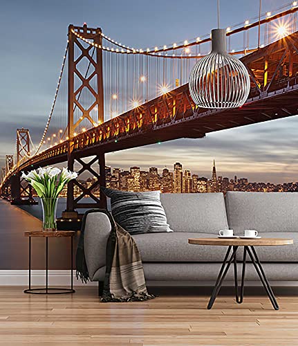 Fototapete - Bay Bridge - Größe 368 x 254 cm - Brücke, Stadt, Urban, Schlafzimmer, Wohnzimmer, NYC von Komar