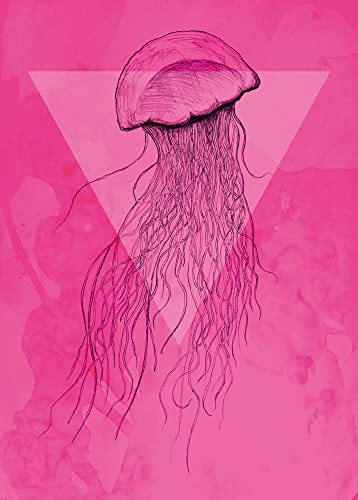 Komar Jellyfish Pink - Größe: 50 x 70 cm, Wandbild, Poster, Kunstdruck (ohne Rahmen), PURE Boutique von Komar