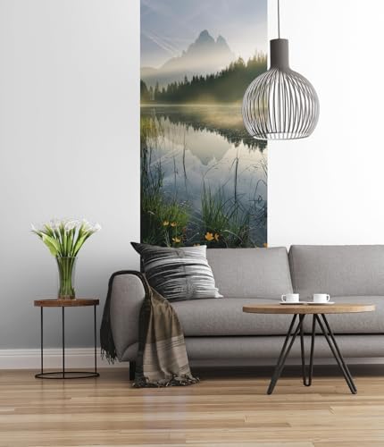 Komar 152-DV1 Vlies Fototapete Morning MIST-100 x 280 cm-Tapete, Wand Dekoration, Sonnenaufgang, Berge, See-152-DV1, bunt Komar 152-DV1 Vlies Fototapete Morning MIST-100 x 280 cm-Tapete, Wand Dekoration, Sonnenaufgang, Berge, See-152-DV1, bunt von Komar