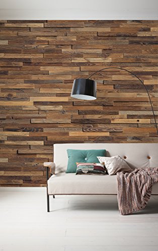 Komar Vlies Fototapete CHALET | 300 x 250 cm | Tapete, Wand Dekoration, Holzoptik, Holz, Holzwand, Baum, Schlafzimmer, Wohnzimmer | 745-DV3 von Komar