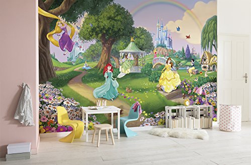 Komar Disney Fototapete PRINCESS RAINBOW | 368 x 254 cm | Tapete, Wand Dekoration, Prinzessinnen, Schloss, Kinderzimmer | 8-449 von Komar
