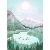 Komar Bild "Vintage Travel Canada" Natur 1 Stk. tlg. Wandbild zur Dekoration - ohne Rahmen von Komar