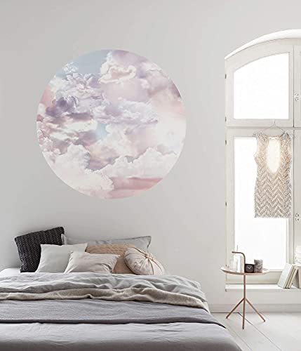 Komar DOT runde und selbstklebende Vlies Fototapete Candy Sky - Ø Durchmesser 125 cm - 1 Stück - Wolken, Himmel, Tapete, Dekoration, Wandtapete, Wandbild, Wandbelag, Designtapete - D1-010 von Komar