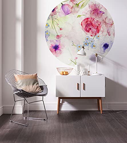 Komar DOT runde und selbstklebende Vlies Fototapete - Floret - Ø Durchmesser 125 cm - Tapete, Blumen, Wandtattoo, Schlafzimmer, Wohnzimmer, Wanddeko - D1-074 Komar DOT runde und selbstklebende Vlies Fototapete - Floret - Ø Durchmesser 125 cm - Tapete, Blumen, Wandtattoo, Schlafzimmer, Wohnzimmer, Wanddeko - D1-074 von Komar