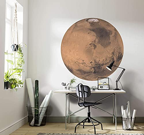 Komar DOT runde und selbstklebende Vlies Fototapete Mars - Ø Durchmesser 125 cm - 1 Stück - Tapete, Dekoration, Wandtapete, Wandbild, Wandbelag, Designtapete - D1-018 von Komar