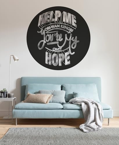 Komar DOT runde und selbstklebende Vlies Fototapete - Star Wars Help Me Obi Wan - Ø Durchmesser 125 cm - Kinderzimmer, Wandtattoo - DD1-023 Komar DOT runde und selbstklebende Vlies Fototapete - Star Wars Help Me Obi Wan - Ø Durchmesser 125 cm - Kinderzimmer, Wandtattoo - DD1-023 von Komar
