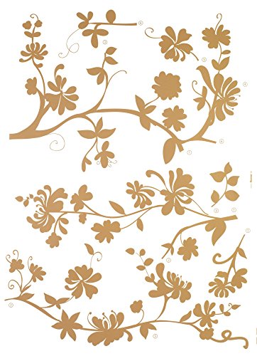 Komar Deco-Sticker FRASCA | 50 x 70 cm | Wandtattoo, Wandbild, Wandsticker, Wandaufkleber, Walltattoo, Blumen, Blumenranken, Ast, Abstrakt | 17015h von Komar