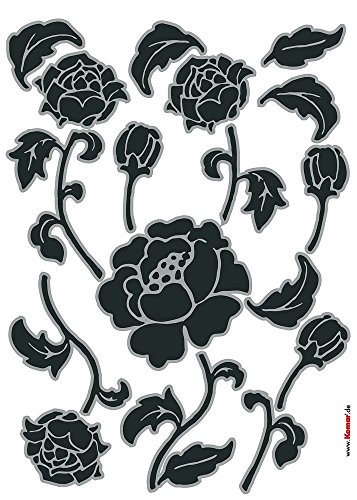 Komar Deco-Sticker TIFFANY | 50 x 70 cm | Wandtattoo, Wandbild, Wandsticker, Wandaufkleber, Walltattoo, Blumen, Silhouette, Abstrakt, Design, Kunst | 17001h von Komar