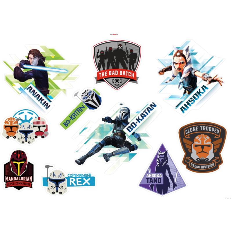 Komar Deko-Sticker Clone Wars Badges 100 x 70 cm gerollt von Komar