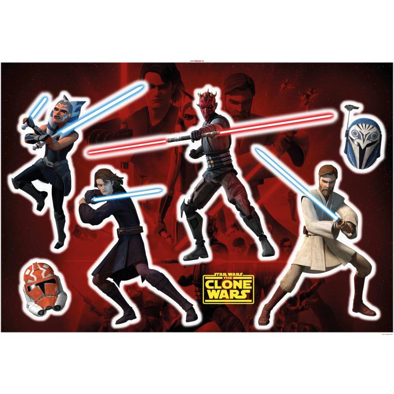 Komar Deko-Sticker Clone Wars Showdown 100 x 70 cm gerollt von Komar