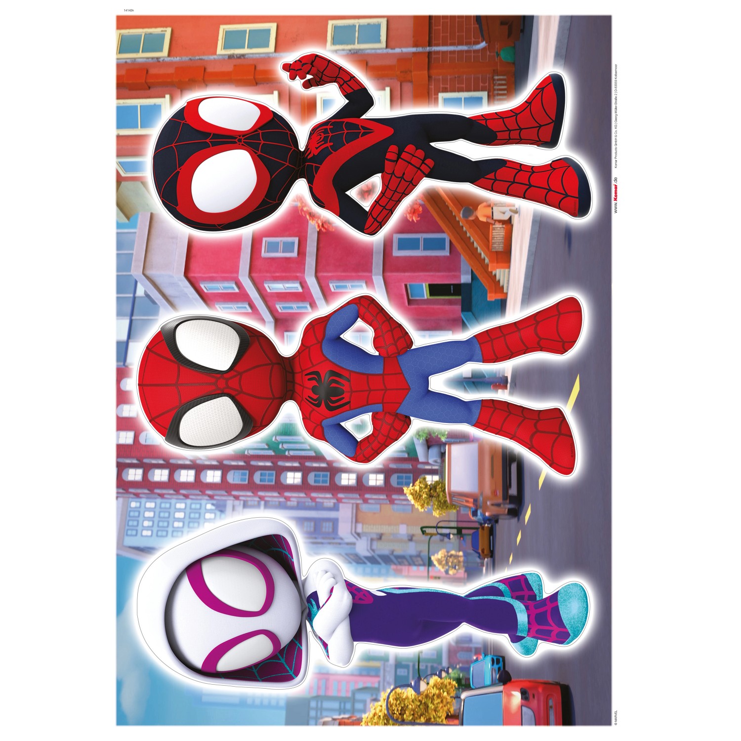 Komar Deko-Sticker Spiderman Trio von Komar