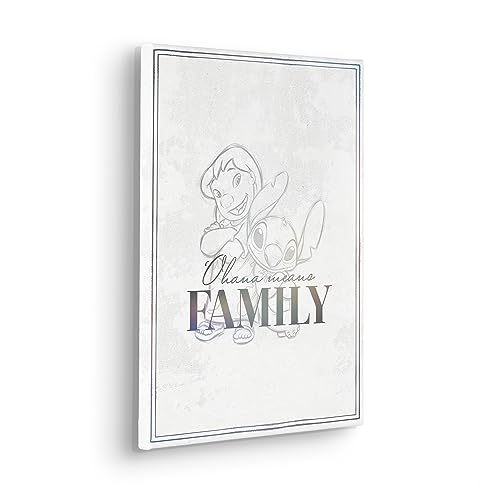 Disney Keilrahmenbild im Echtholzrahmen - Lilo & Stitch Family Goals - Größe 30 x 40 cm - Kinderzimmer, Leinwandbild, Wandbild von Komar